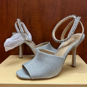 Badgley Mischka Silver Sparkle Heels